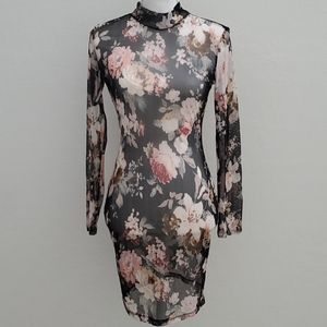 Sexy Sheer Floral Dress